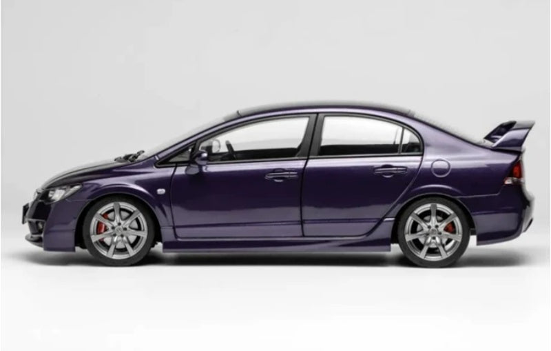 1:18 Honda Civic Type R FD2 Late Version MotorHelix Limited Edition 399PCS ONLY Premium Deep Violet Pearl Diecast Model view3