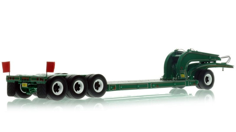 1:50 Talbert  1960s 60-Ton Cableneck Lowbed w/ Single-Axle Dolly Heavy Haul Replicas  Green Diecast Model
