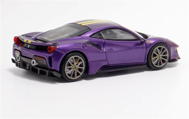 Ichiban Model Ferrari 488 Novitec Pista Purple Super Racing Limited Edition 399pcs ONLY 1:64 Car Pre-built Model