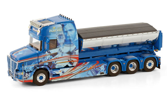 WSI  VLASTUIN TORPEDO 8X4 RIGED TRUCK WITH HOOKLIFT SYSTEM + HOOKLIFT CONTAINER ASPHALT Molander 1:50 Truck Pre-built Model