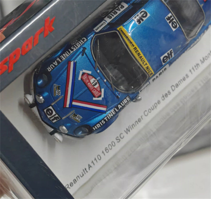 Spark Alpine Reanult A110 1600 SC Winner Coupe des Dames 11th Monte Carlo Rally 1976 1:43 Car Pre-built Model view5