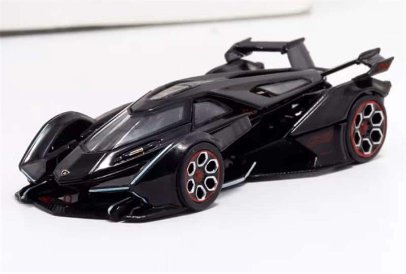 LeManFang Lamborghini V12 Vision VGT Concept Car Metallic Black 1:64 Car Pre-built Model view1