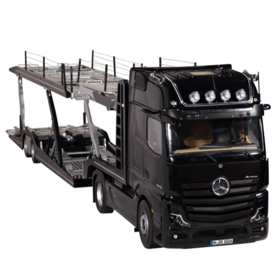 NZG Mercedes Benz Actros Lohr Black + double-layer trailer KIT 1:18 DIECAST Truck Lorry