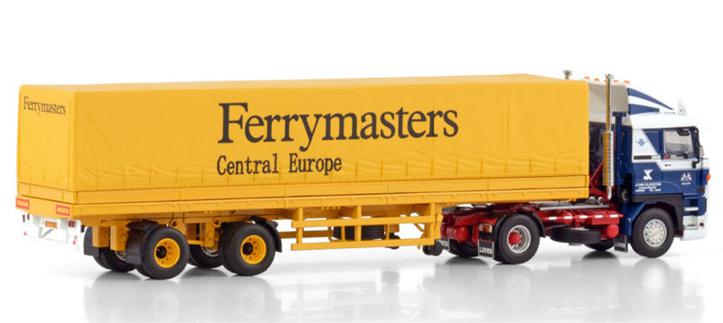 WSI DAF 2800 4X2 CLASSIC CURTAINSIDER TRAILER - 2 AXLE J. van Klooster Ferrymasters 1:50 Truck Pre-built Model