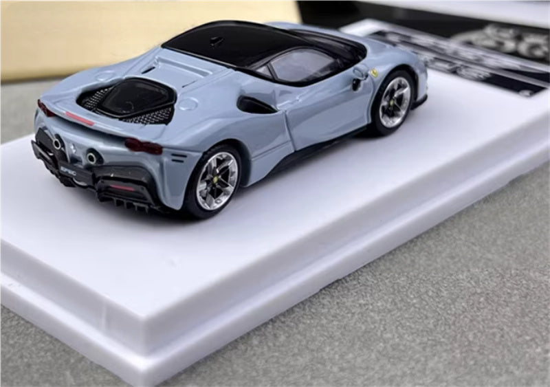 Solo Model Ferrari SF90 supercar Grey hardtop 1:64 Car Pre-built Airliner Model Display view4