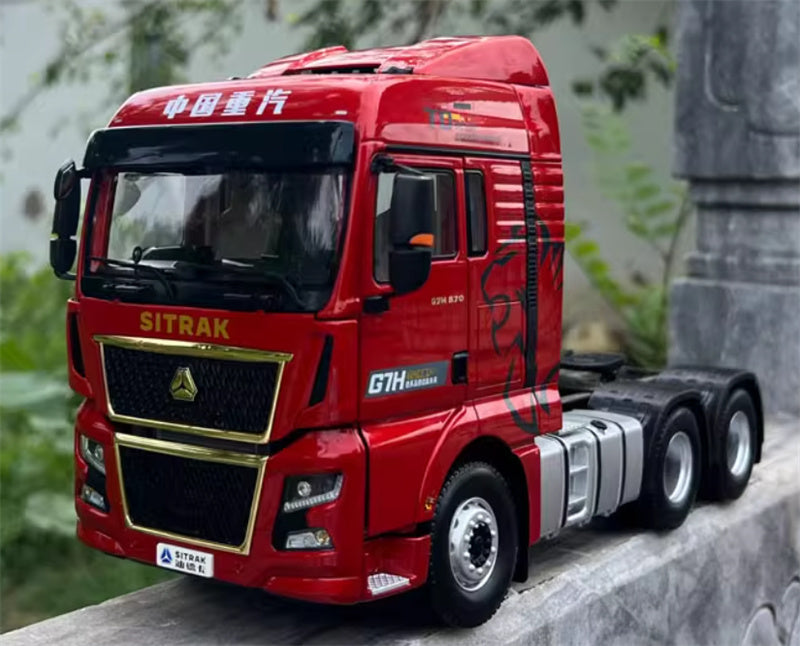 Sinotruk HOWO Sitrak G7H tractor trailer Red 1:24 Truck Pre-built Model