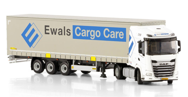 WSI DAF XG 4X2 CURTAINSIDE TRAILER - 3 AXLE Ewals Cargo Care 1:50 Truck Pre-built Model