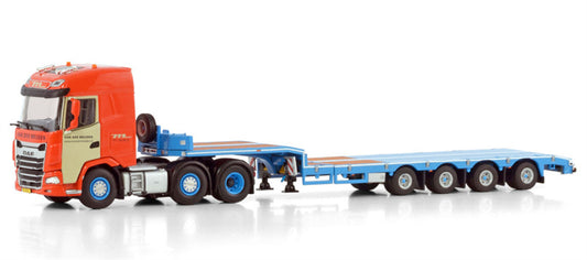 WSI  DAF XG 6X2 TWIN STEER SEMI LOW LOADER - 4 AXLE van der Meijden 1:50 Truck Pre-built Model