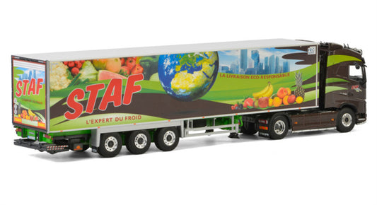 WSI  VOLVO FH4 GLOBETROTTER 4x2 REEFER TRAILER - 3 AXLE STAF 1:50 Truck Pre-built Model