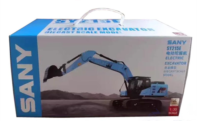 SANY Electric SY215E excavator blue 1:35 Truck Pre-built Model