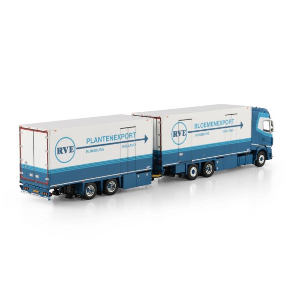 1:50 DAF RVE PLANTENEXPORT 6X2 REEFER DRAWBAR CENTRE-AXLED TRAILER 2 AXLE WSI Diecast Model