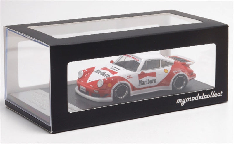 mymodelcollect Porsche RWB 930 Red and White Marlboro Limited Edition 999PCS ONLY RAUH - Welt 1:64 Car Pre-built Model view9