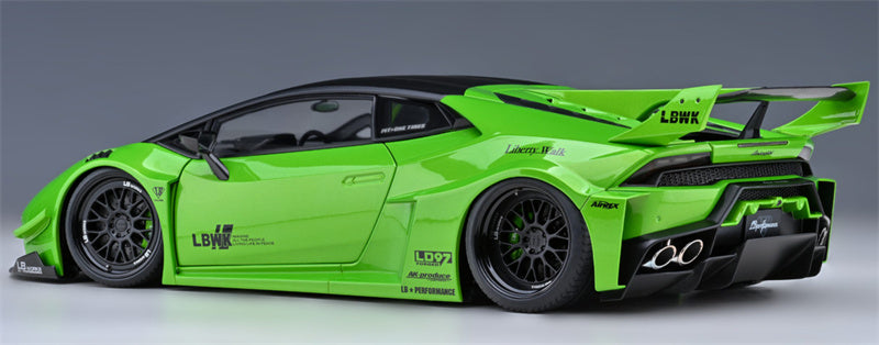 AUTOART Lamborghini HURACAN GT supercar Green LBWK AirREX AK-produce LB PERFORMANCE LB-WORKS 1:18 Car Pre-built Model view5