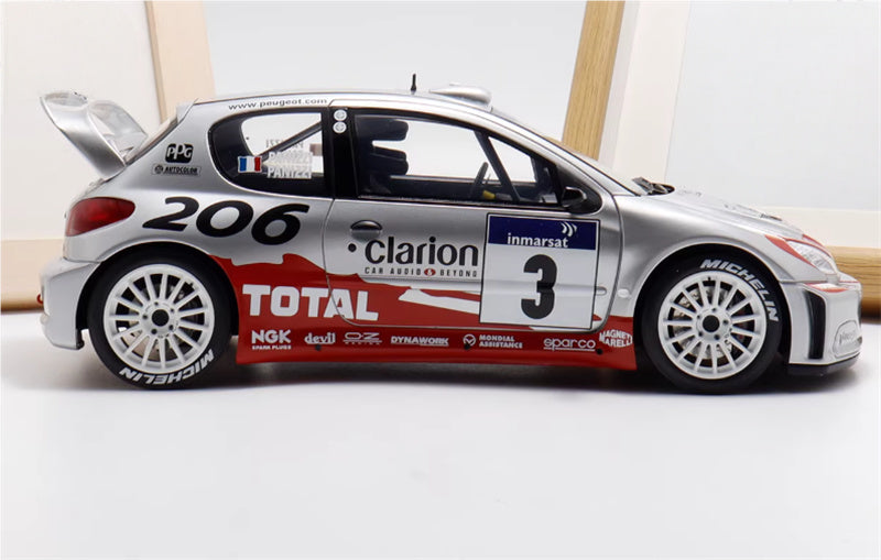 1:18 PEUGEOT 206 WRC PANIZZI TDC Rally 2002 silver gray  OTTO Limited Edition 2000PCS ONLY Resin Car Model
