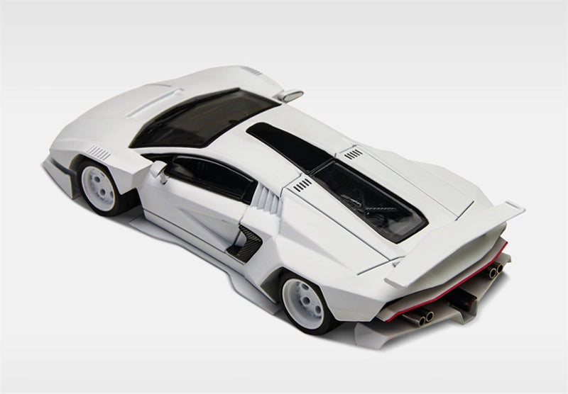 TIMEMICRO Lamborghini Countach Modified White PSC Design 1:64 Car Pre-built Model view2