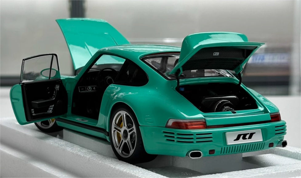 Almost Real Porsche 911 RUF 2018 Mint Green 1:18 Car Pre-built Model view3