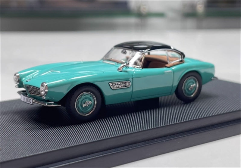 GFCC BMW 507 Roadster Retro Car 1957 Light Green Convertible hardtop 1:64 car Pre-built Model view4