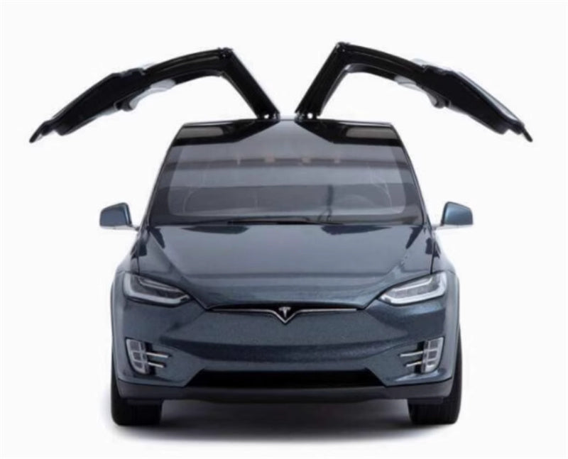 TESLA MODEL X pure electric SUV Metallic Gray 1:18 Car Pre-built Model