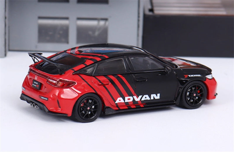 Hobby JAPAN Honda CIVIC TYPE R (FL5) ADVAN Red Black 1:64 Car Pre-built Model view11