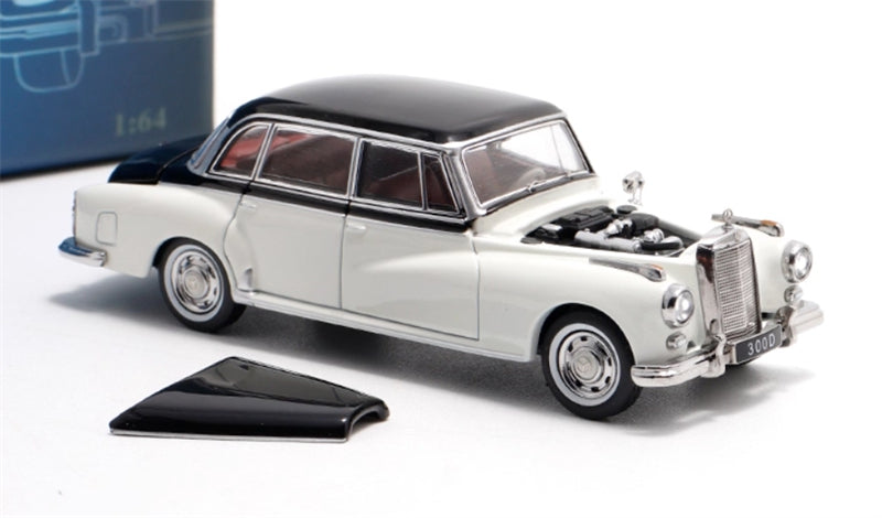 GFCC Mercedes Benz 300D 1959 vintage Car Black White Double Limited Edition 300PCS ONLY LHD 1:64 car Pre-built Model view4