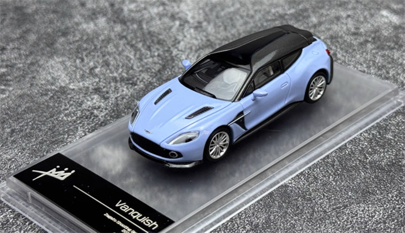 KING MODEL Aston Martin Vanquish Zagato Blue Limited Edition 333PCS ONLY 1:64 Car Pre-built Model view1