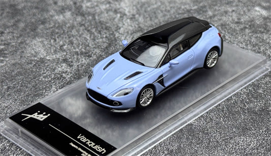 KING MODEL Aston Martin Vanquish Zagato Blue Limited Edition 333PCS ONLY 1:64 Car Pre-built Model view1