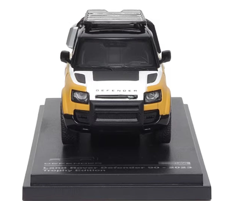 Almost Real Land Rover Defender 90 Trophy Edition wagon Yellow 1:64 Car Pre-built Airliner Model Display view6