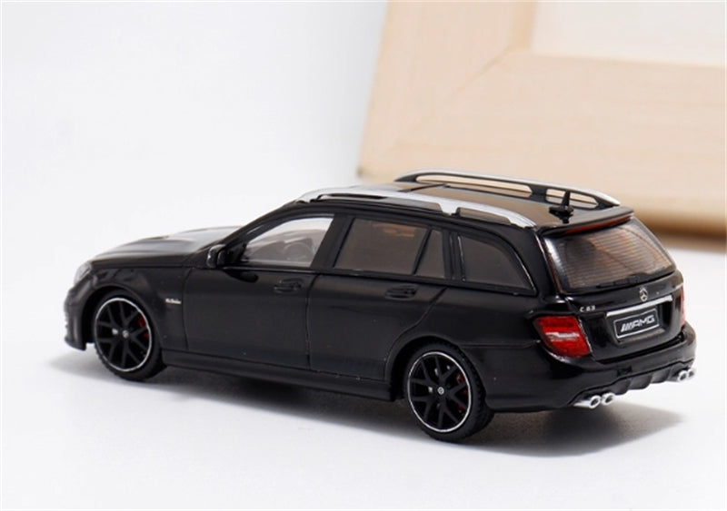 Flame Mercedes-Benz C63 AMG Edition 507 Wagon Black Limited Edition 499PCS ONLY 1:64 car Pre-built Model view5