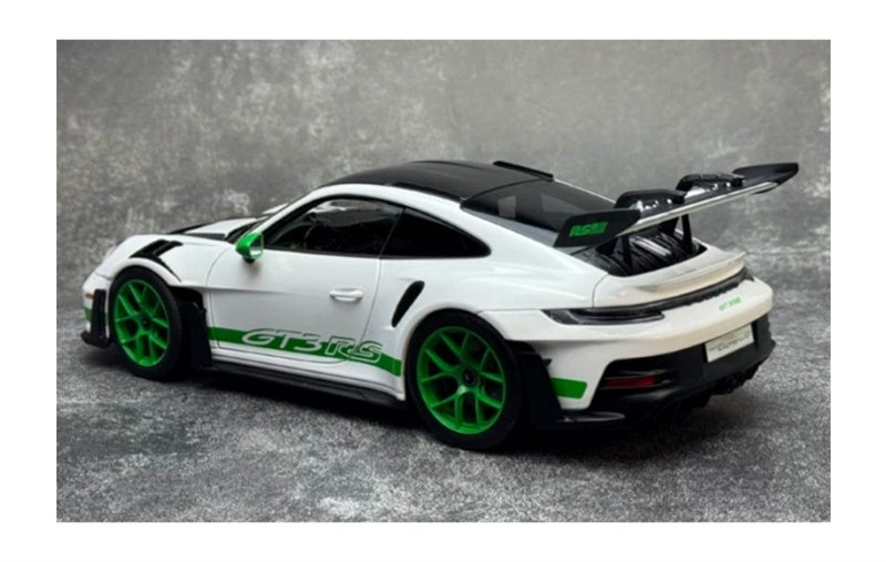 1:18 Porsche 911 992 GT3 RS  White - Carbon Cover - Green Wheel NOREV   DIECAST Model