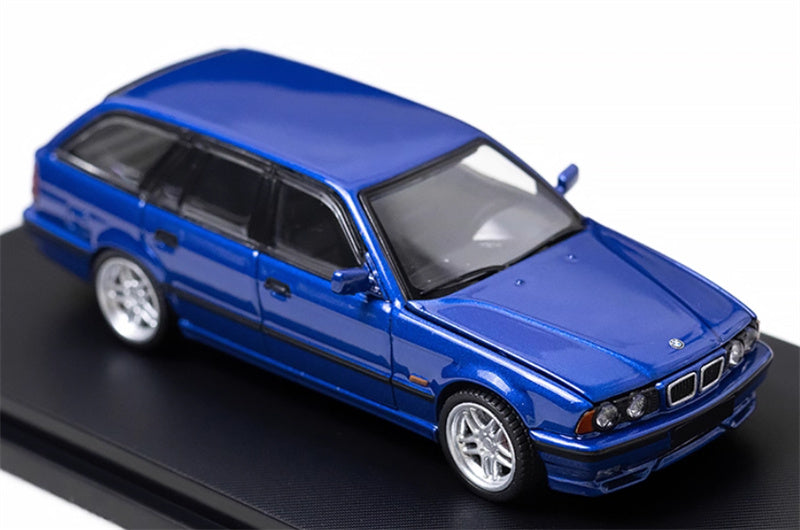 Mortal BMW E34 TOURING 5 Series Pearl Blue Regular Edition Limited Edition 799PCS ONLY 1:64 Car Pre-built Model view6