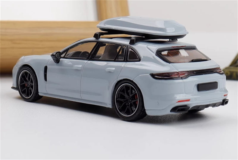 1:64 Porsche Panamera Sport Turismo Travel version Limited Edition 499pcs ONLY  Sky Gray Ghost Player DIECAST Model