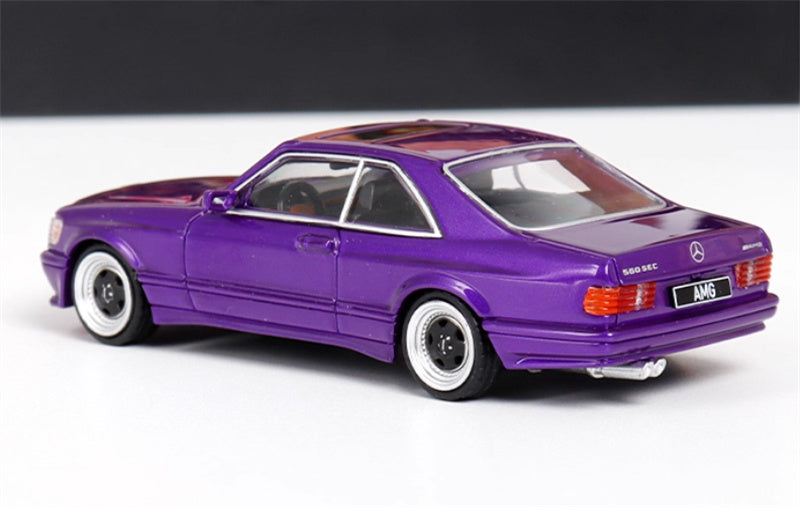 Rhino Model Mercedes Benz S-Class 560 SEC AMG W126 Purple 1:64 Car Pre-built Model view2