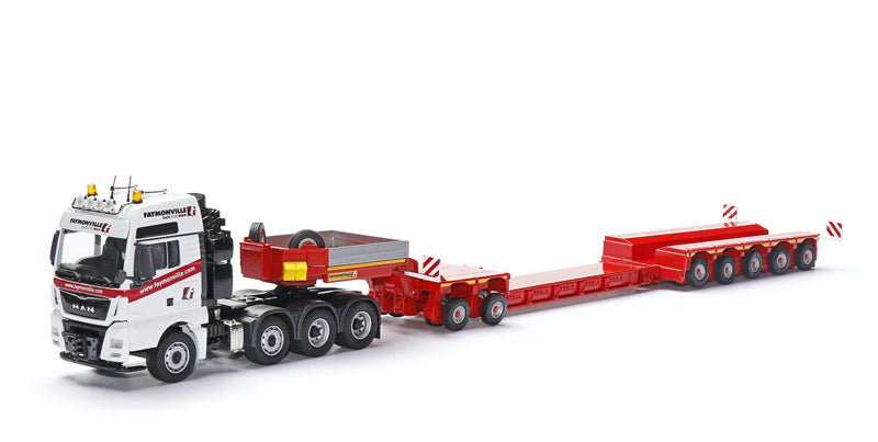 Conrad MAN TGX XXL FAYMONVILLE Variomax Drop center semi-trailer 1/50 Truck Pre-built Model