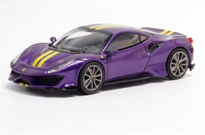 Ichiban Model Ferrari 488 Novitec Pista Purple Super Racing Limited Edition 399pcs ONLY 1:64 Car Pre-built Model
