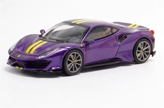 Ichiban Model Ferrari 488 Novitec Pista Purple Super Racing Limited Edition 399pcs ONLY 1:64 Car Pre-built Model