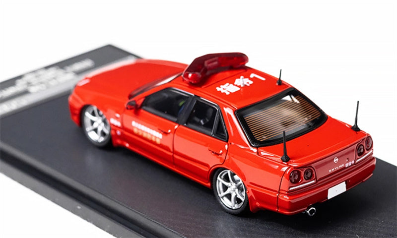 Mortal Nissan GTR ER34 SKYLINE URAS Modified Edition Fire truck red Limited Edition 699PCS ONLY 1:64 Car Pre-built Model view2