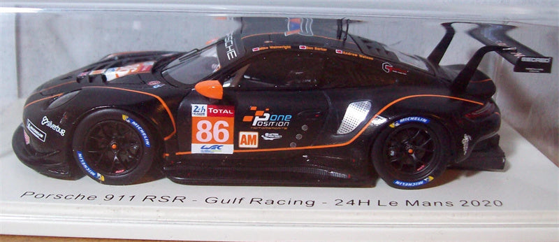 Spark Porsche 911 RSR Gulf Racing #86 24h Le Mans 2020 B.Barker Black 1:43 Car Pre-built Model view2