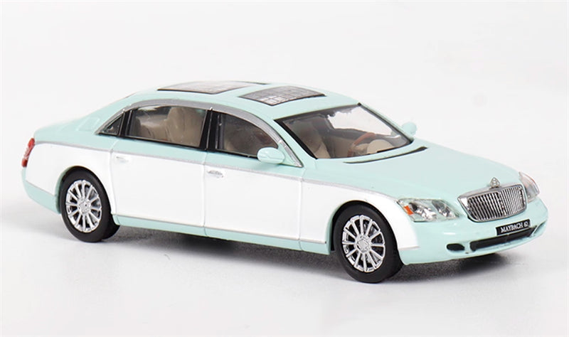 Stance Hunters Mercedes Maybach 62 Extended Edition T Blue / White 1:64 Car Pre-built Model view3