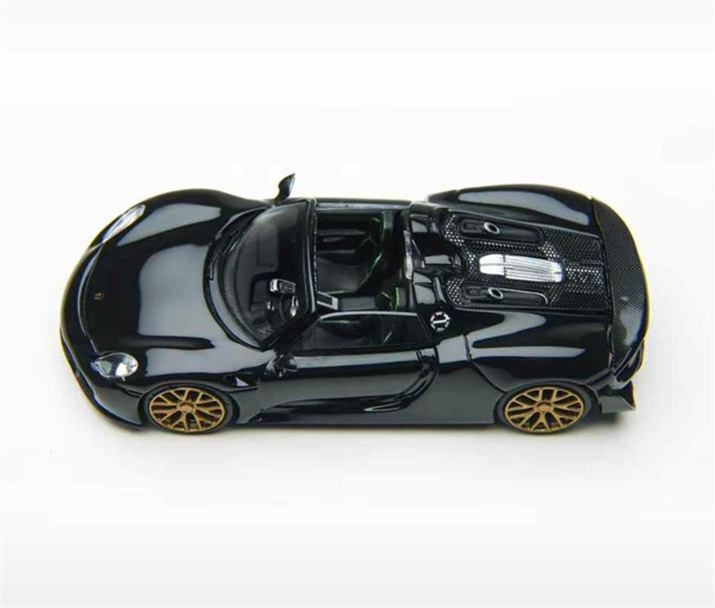 TimeMicro Porsche 918 Spyder Black Gold Wheel Regular Version 1:64 car Pre-built Model view5