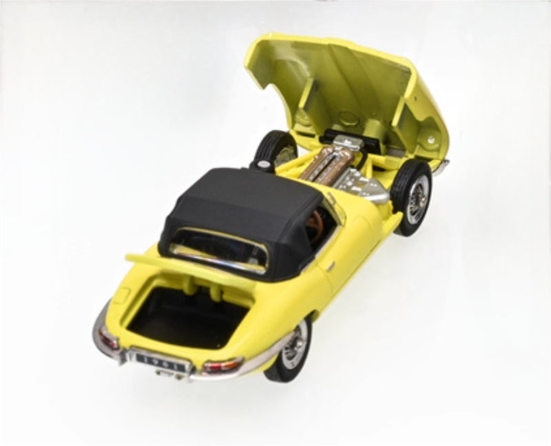 GFCC 1961 Jaguar E-Type Roadster Convertible Yellow Limited Edition 499PCS ONLY RHD 1:64 car Pre-built Model view3
