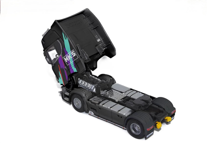 Star Model Scania S730 double decker transport vehicle Black HKS 1:64 Truck Pre-built Model