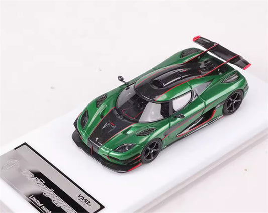 VMB Koenigsegg one 1 Supercar Green Limited Edition 399PCS ONLY 1:64 Car Pre-built Model view1