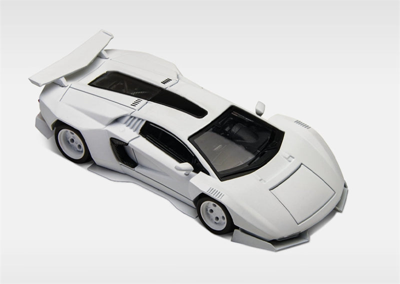 TIMEMICRO Lamborghini Countach Modified White PSC Design 1:64 Car Pre-built Model view4