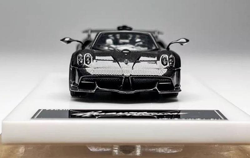 HH Model Pagani Huayra Tricolore Black Carbon Fiber - Convertible Edition Limited Edition 399PCS ONLY 1:64 Car Pre-built Model view7