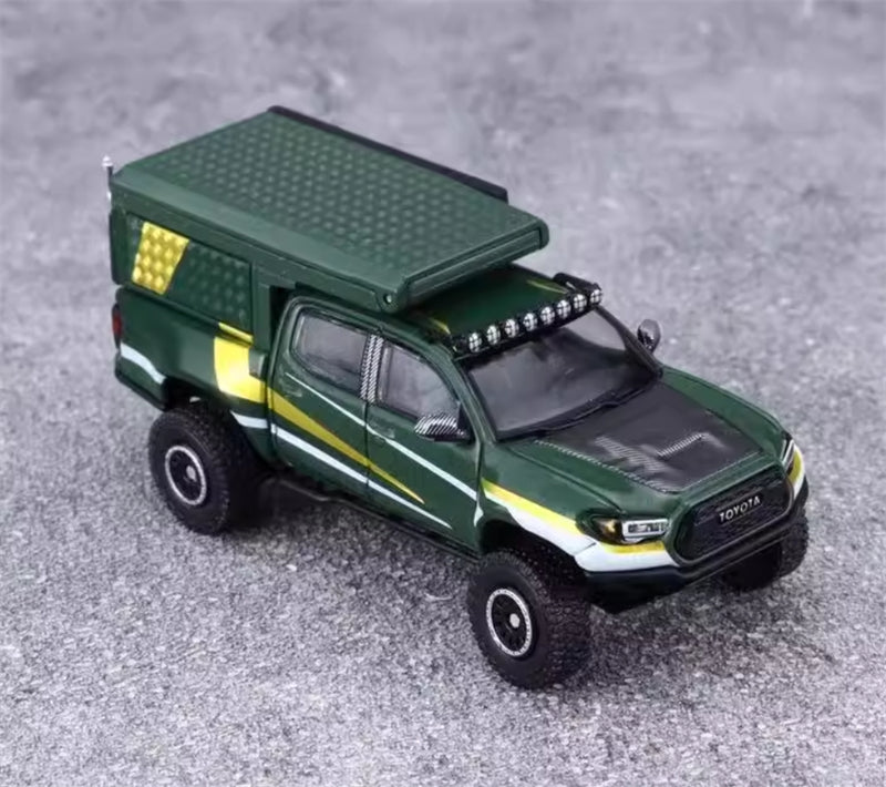 GCD TOYOTA Tacoma Camper Off-Road SUV Green LHD 1:64 Truck Pre-built Model view1