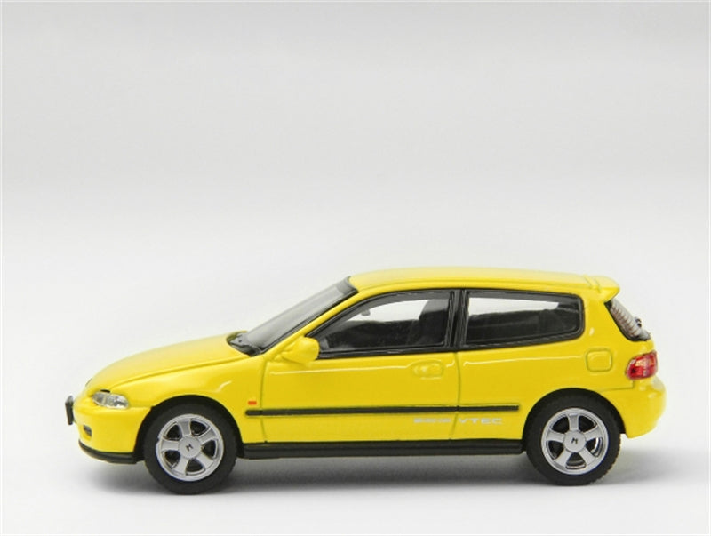 LCD-MODELS Honda Civic SiR II EG6 Yellow 1:64 car Pre-built Model view4