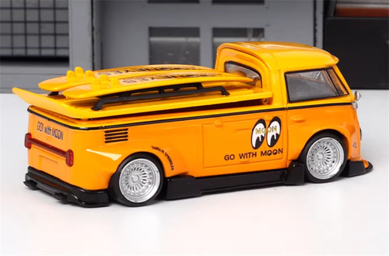 LMLF MODEL Volkswagen T1 Kombi wide body pickup truck with lid Mooneyes 1:64 Truck Pre-built Model view5