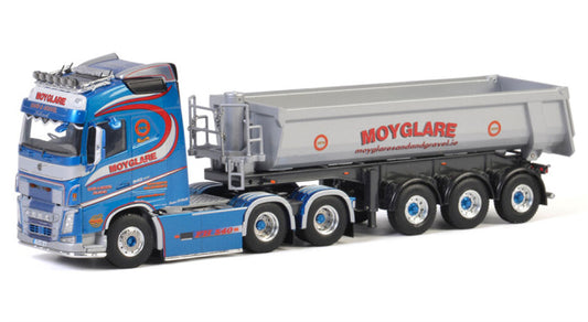 WSI  VOLVO FH4 GLOBETROTTER 6x2 TAG AXLE TIPPER TRAILER HALF PIPE - 3 AXLE Moyglare 1:50 Truck Pre-built Model