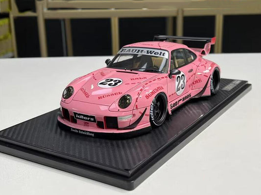 LGNITION MODEL Porsche 993 RWB Pink #23 Wide Body Modified Edition 1:18car Pre-a Model