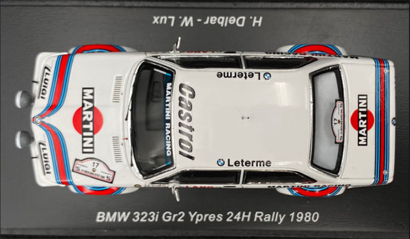 Spark BMW 323i Gr2 Ypres 24H Rally 1980 H.DELBAR 1:43 Car Pre-built Model view4